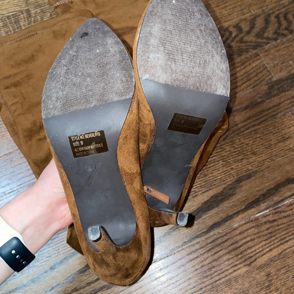 Breckelle’s Tan/Brown Thigh high stiletto heeled boots - Picture 4 of 9